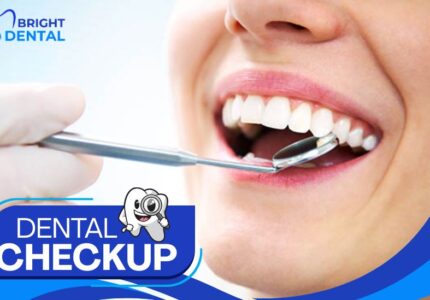 Dentist performing routine dental checkup in Des Plaines dental clinic