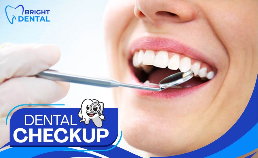 Dentist performing routine dental checkup in Des Plaines dental clinic