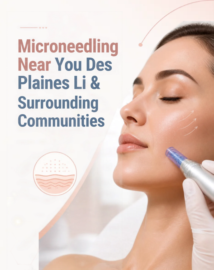 Microneedling treatment for fine lines and wrinkles performed at Bright Dental in Des Plaines, IL