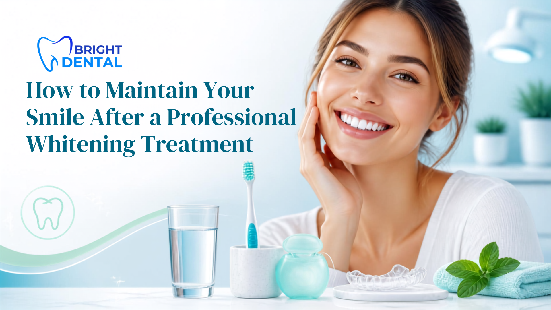 Patient maintaining bright smile after professional teeth whitening treatment at Bright Dental