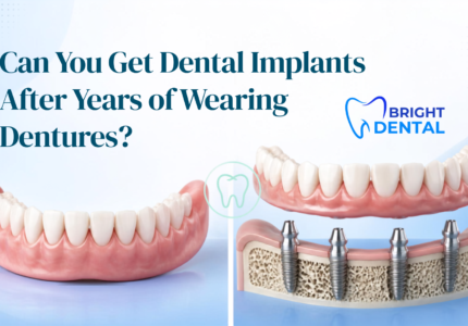 Dentist evaluating jawbone density for dental implants after years of wearing dentures